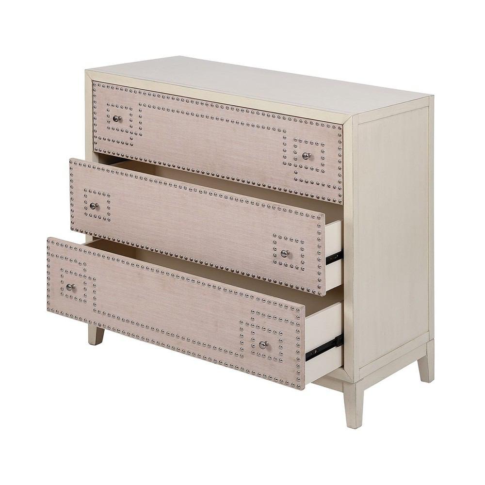 Stein World Mittman Off-White and Natural Nail Head Chest