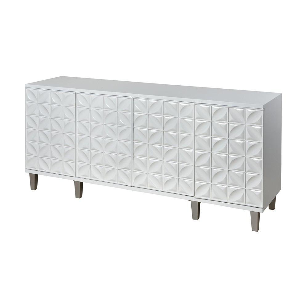 Stein World Century City Gloss White 4-Door Cabinet