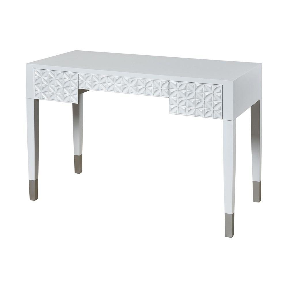 Stein World Century City Gloss White 2-Drawer Desk