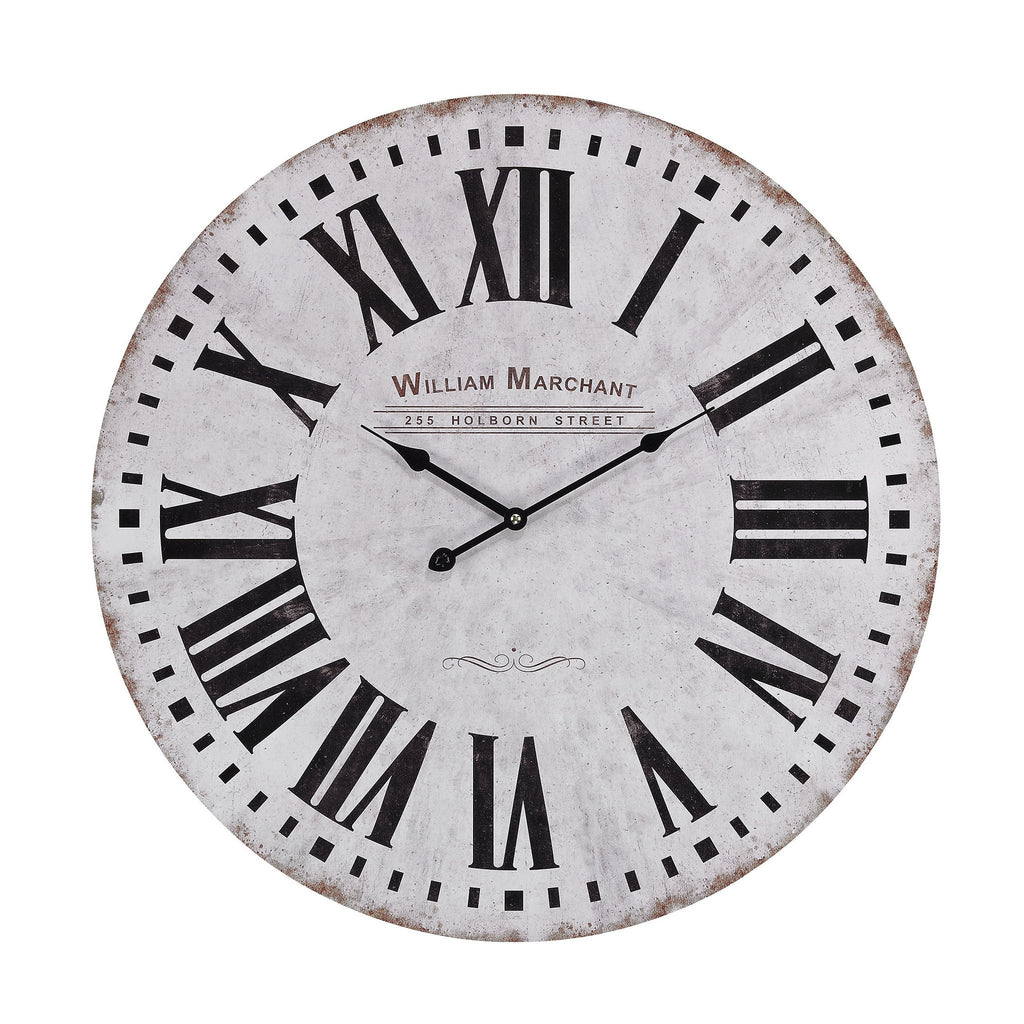 Sterling Industries Aged White Wall Clock