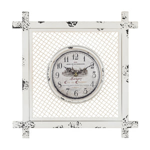 Sterling Industries Vintage Style Clock in Square Mesh