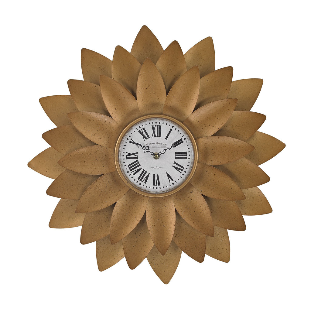 Sterling Industries Gold Petal Wall Clock