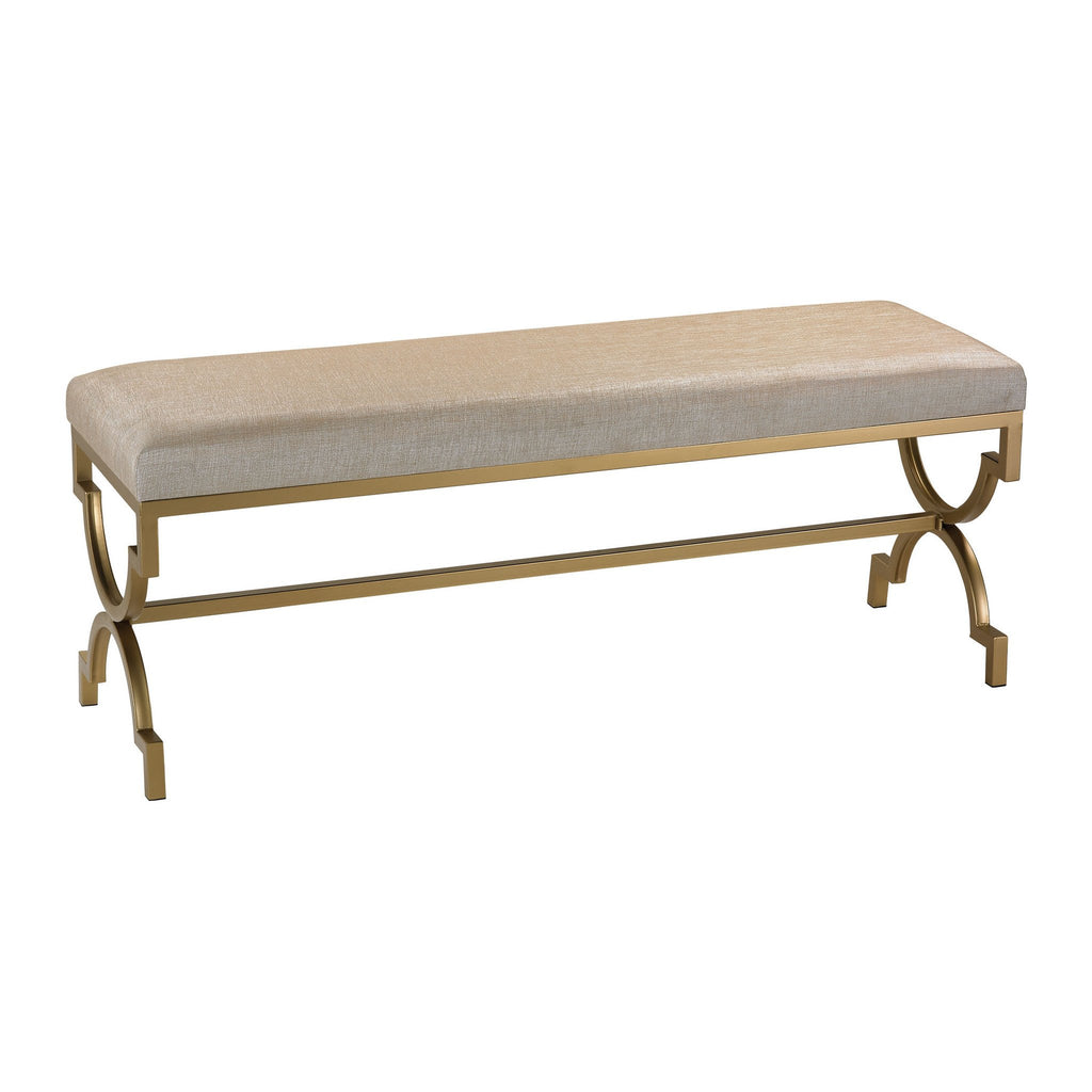 Sterling Industries Double Bench in Cream Metallic Linen
