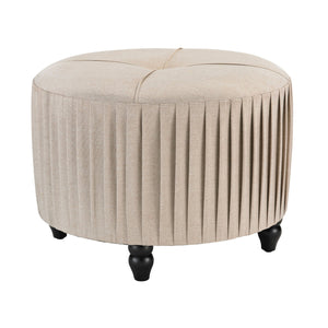 Sterling Industries Pleated Ottoman in Natural Linen