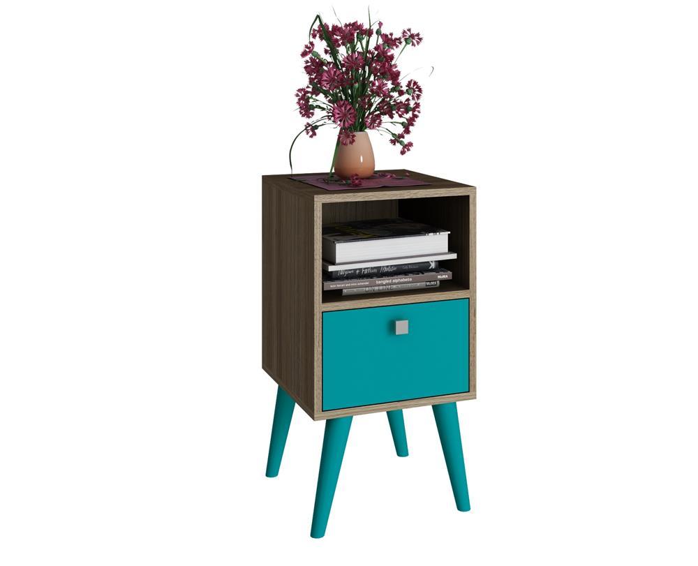 Accentuations by Manhattan Comfort Abisko Stylish Side Table with 1 Cubby and 1 Drawer - Modish Store