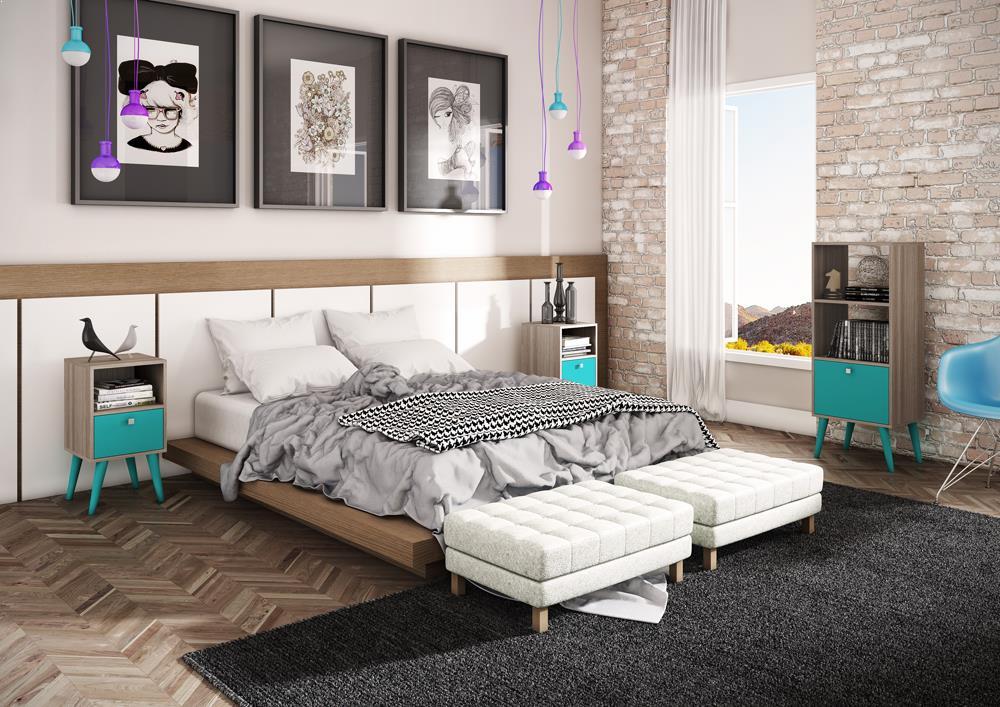 Accentuations by Manhattan Comfort Abisko Stylish Side Table with 1 Cubby and 1 Drawer - Modish Store