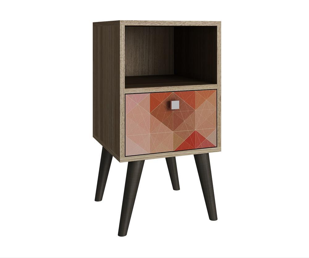 Accentuations by Manhattan Comfort Abisko Stylish Side Table with 1 Cubby and 1 Drawer - Modish Store