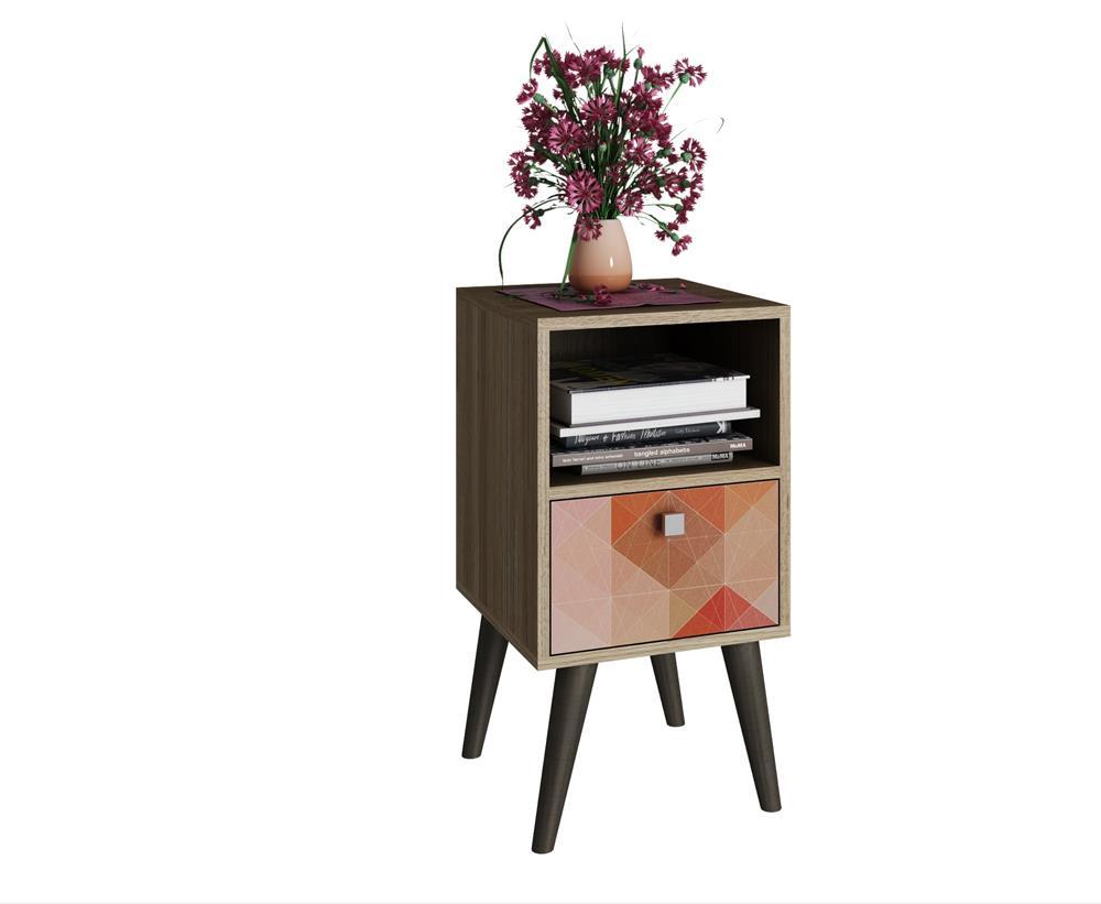 Accentuations by Manhattan Comfort Abisko Stylish Side Table with 1 Cubby and 1 Drawer - Modish Store
