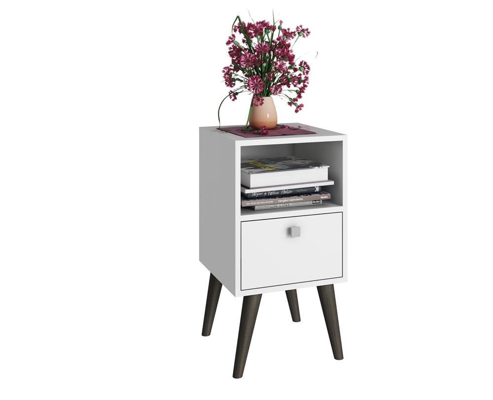 Accentuations by Manhattan Comfort Abisko Stylish Side Table with 1 Cubby and 1 Drawer - Modish Store