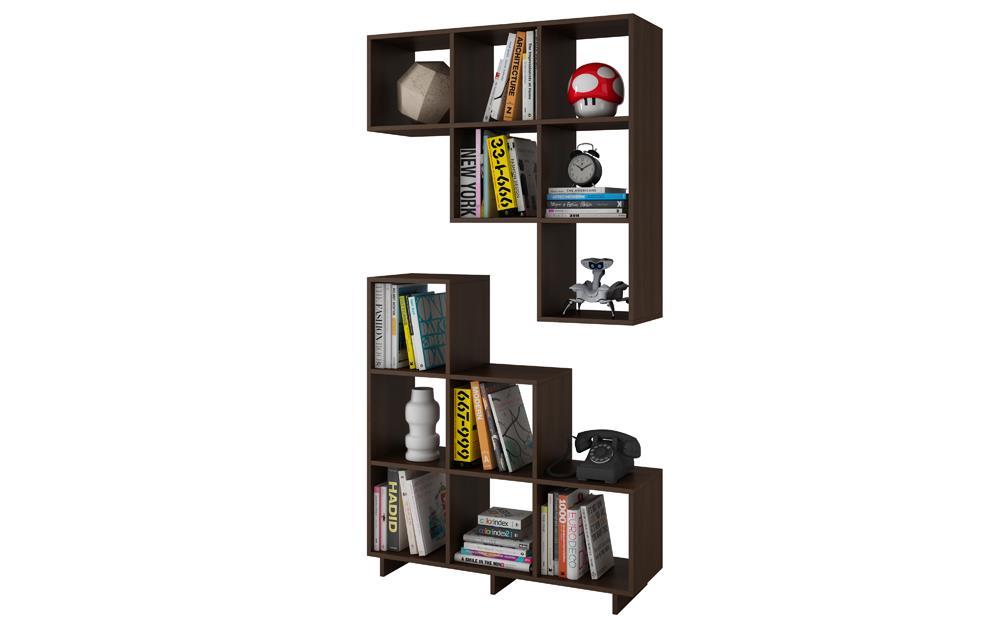Accentuations by Manhattan Comfort Sophisticated Cascavel Stair Cubby with 6 Cube Shelves - Modish Store