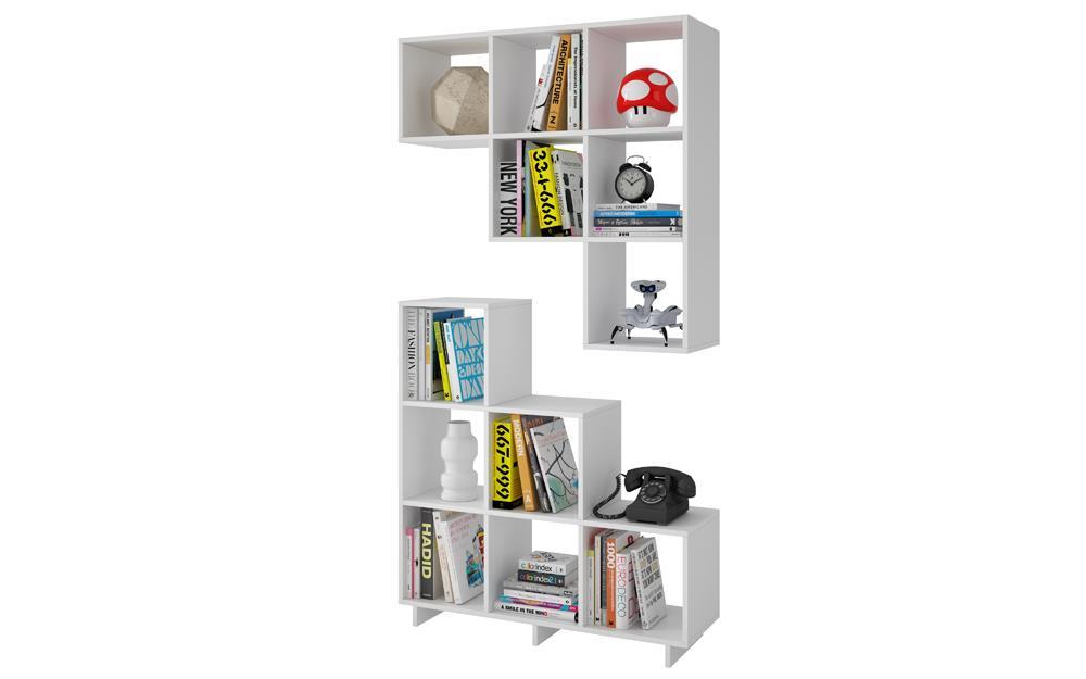 Accentuations by Manhattan Comfort Sophisticated Cascavel Stair Cubby with 6 Cube Shelves - Modish Store