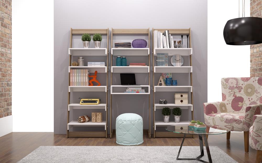 Accentuations by Manhattan Comfort Brilliant Carpina Ladder Shelf with 5 - Floating Shelves - Modish Store