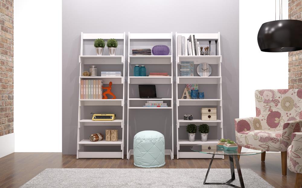 Accentuations by Manhattan Comfort Brilliant Carpina Ladder Shelf with 5 - Floating Shelves - Modish Store