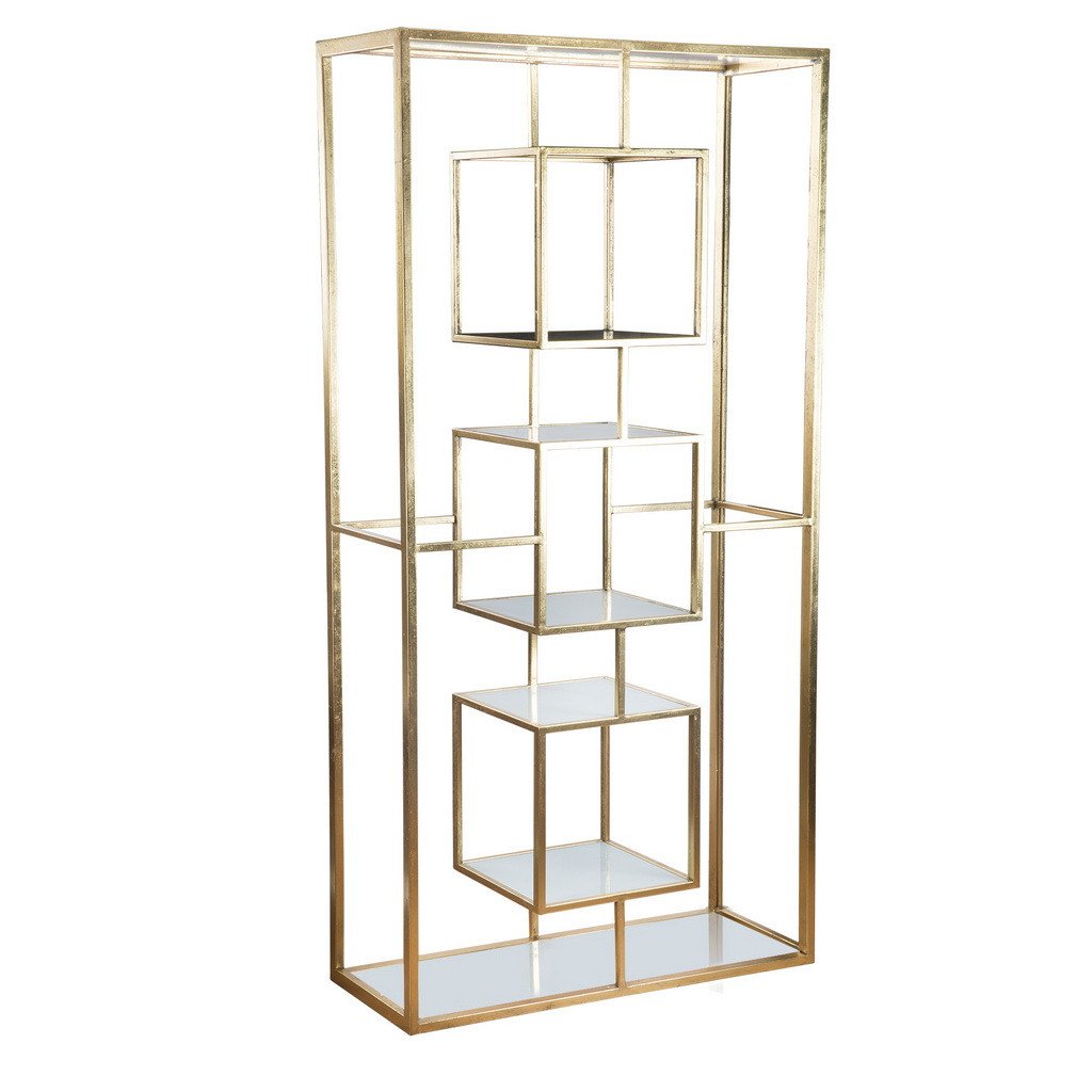 A&B Home 74.5" Shelf With Gold Finish