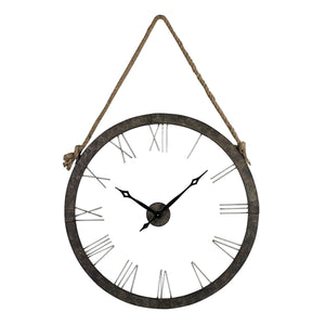 Sterling Industries Metal Wall Clock Hung On Rope