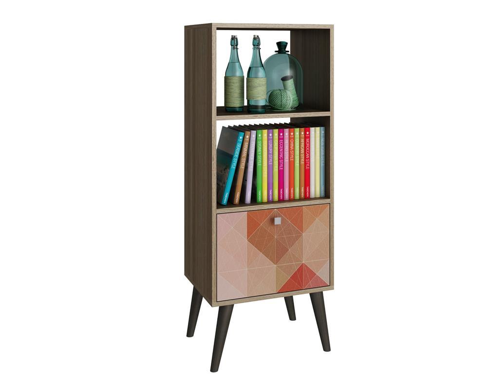 Accentuations by Manhattan Comfort Sophisticated Sami Double Bookcase with 2 Open Shelves and 1 Drawer - Modish Store