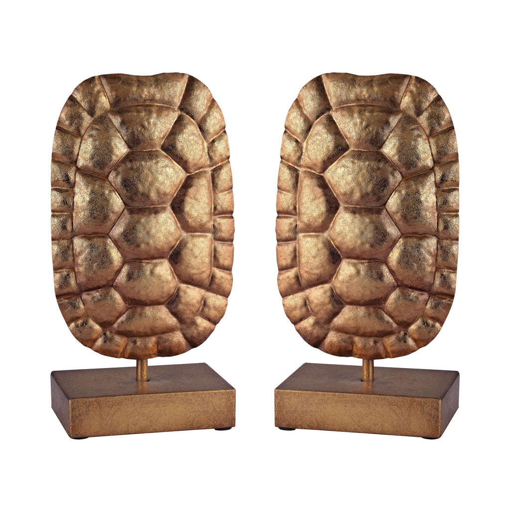 Sterling Industries Gold Turtle Shells on Stand