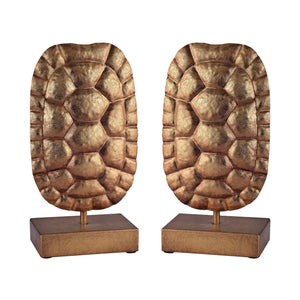 Sterling Industries Gold Turtle Shells on Stand