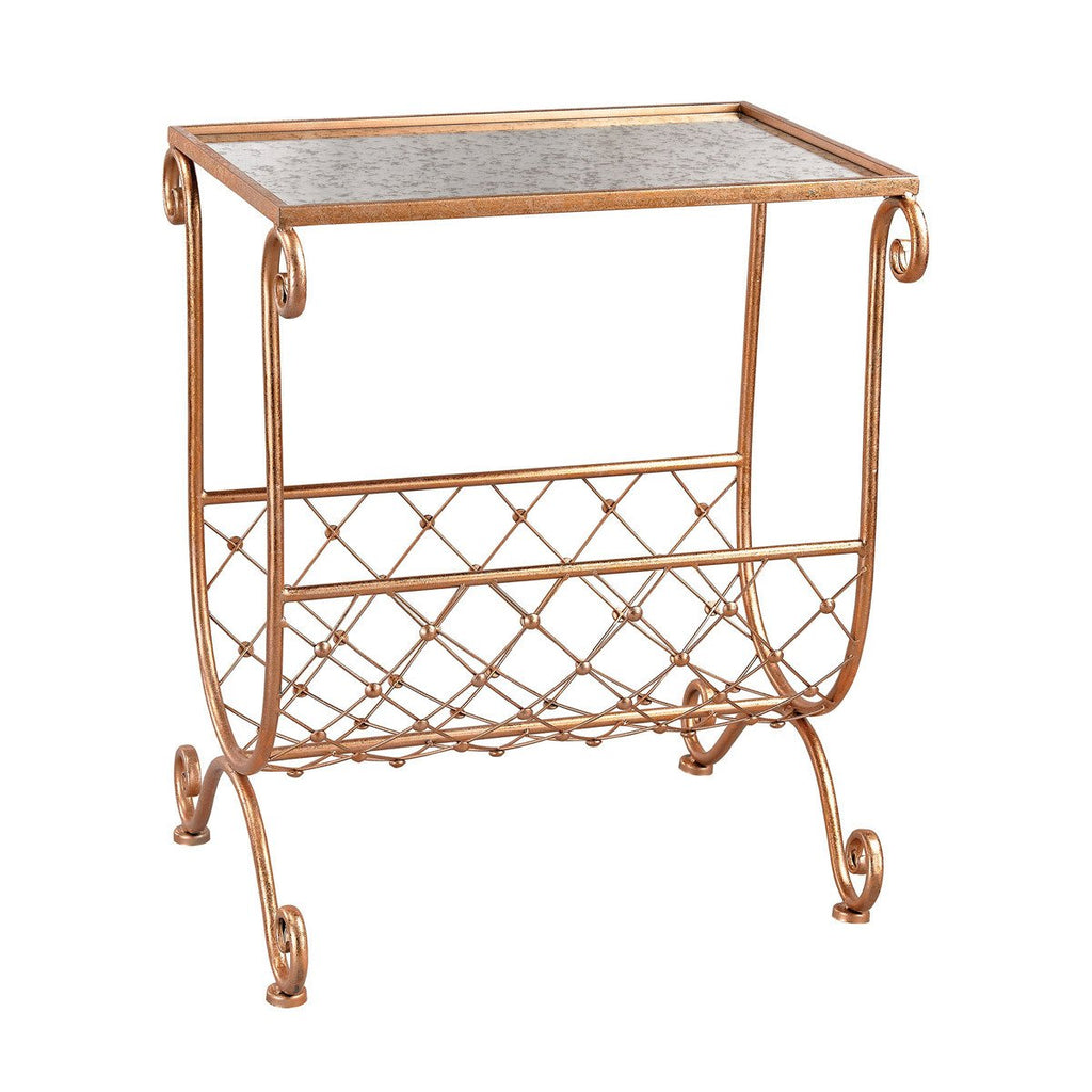 Sterling Industries Copper Side Table With Magazine Rack