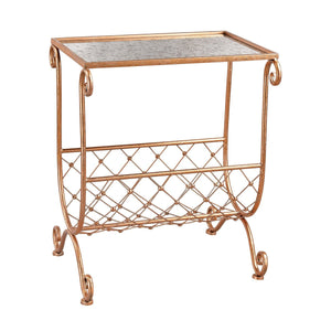 Sterling Industries Copper Side Table With Magazine Rack