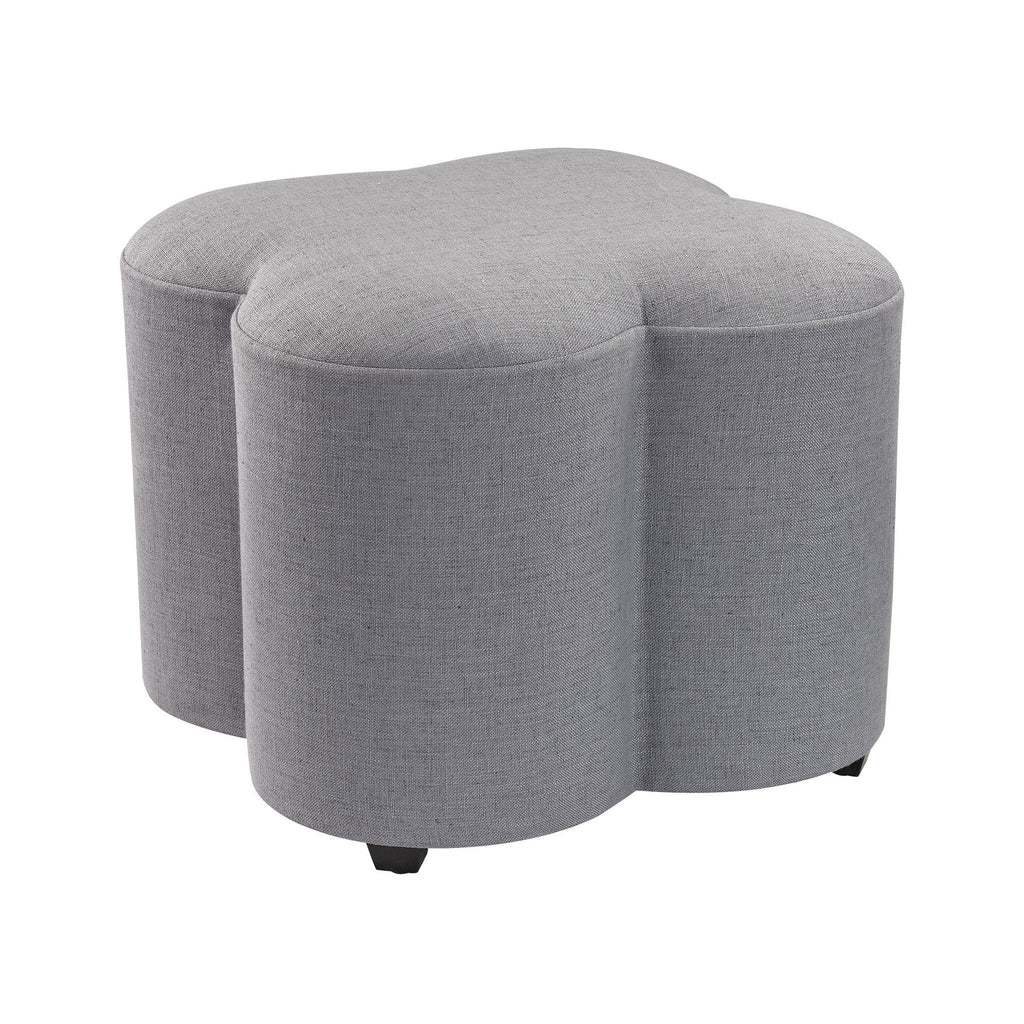 Sterling Industries Grey Linen Quatrefoil Stool