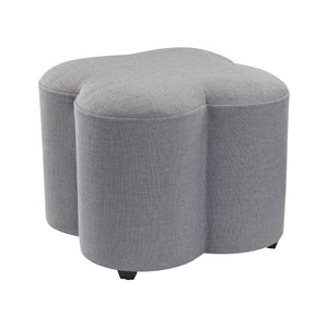 Sterling Industries Grey Linen Quatrefoil Stool