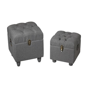 Sterling Industries Grey Linen Storage Benches