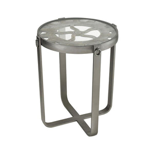 Sterling Industries Sync Salvaged Grey with Pewter Metal Accent Table