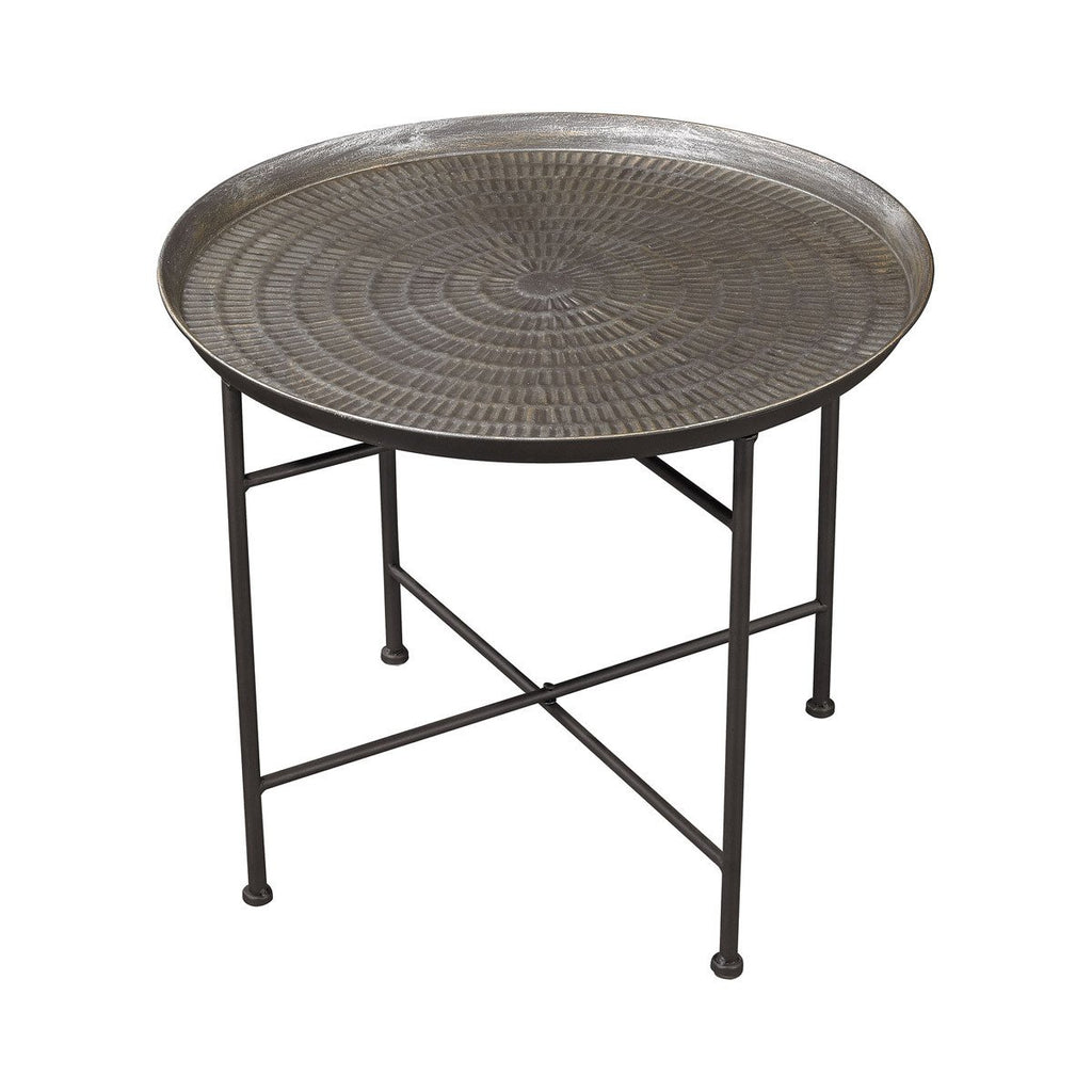 Sterling Industries Embossed Pewter Accent Table