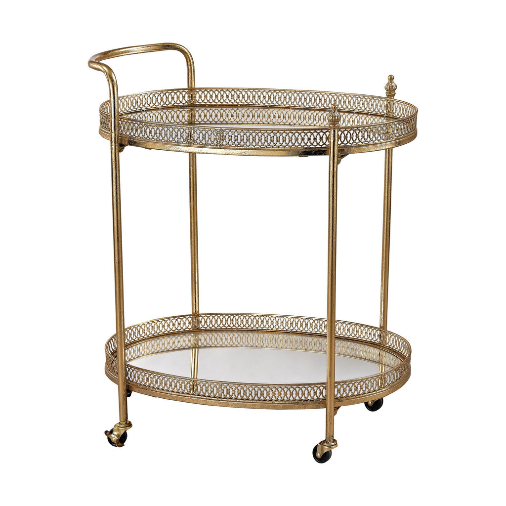 Sterling Industries Banded Oval Bar Cart 