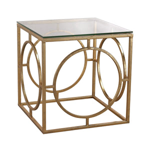 Sterling Industries Leafed Ring and Glass Table