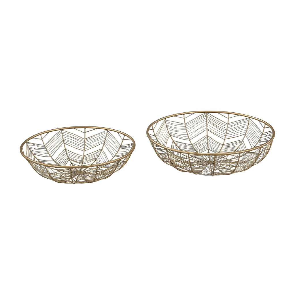 Sterling Industries Tuckernuck 2-Piece Metal Bowl Set In Gold - 351-10221/S2
