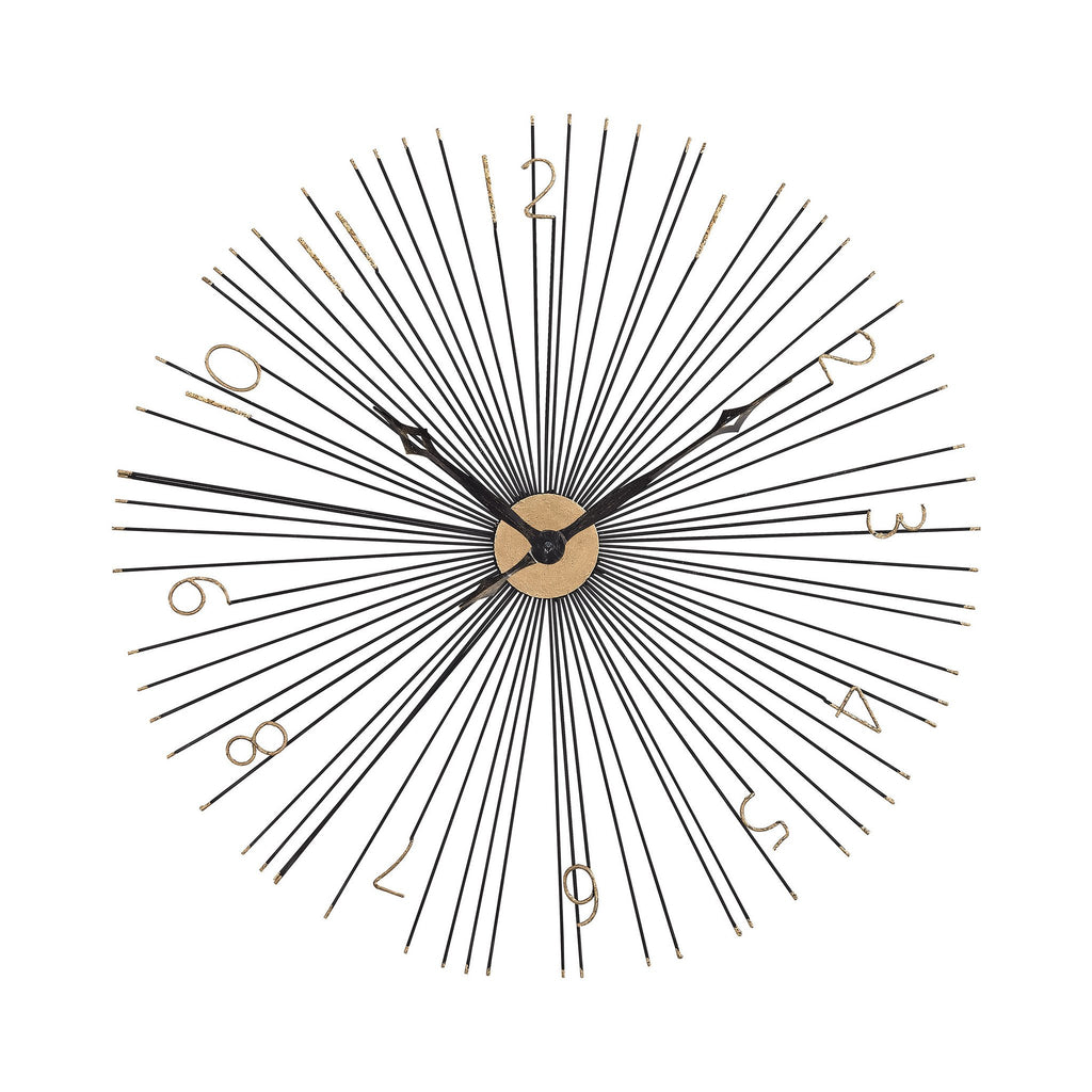 Sterling Industries Shockfront Black and Gold 36-Inch Metal Wall Clock