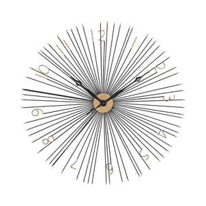Sterling Industries Shockfront Black and Gold 36-Inch Metal Wall Clock