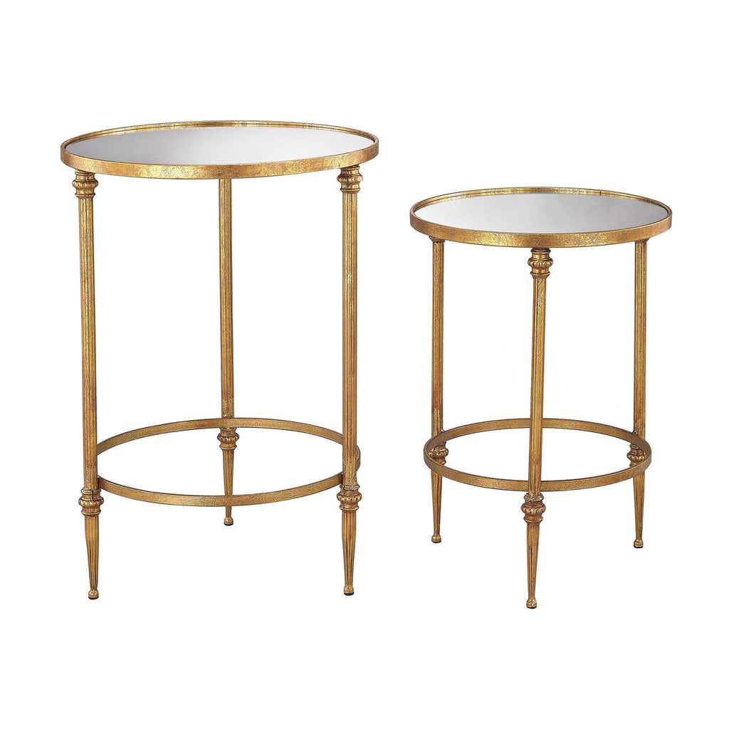 Sterling Industries Alcazar Accent Tables In Antique Gold And Mirror