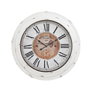 Sterling Industries Theodore Wall Clock In Antique White