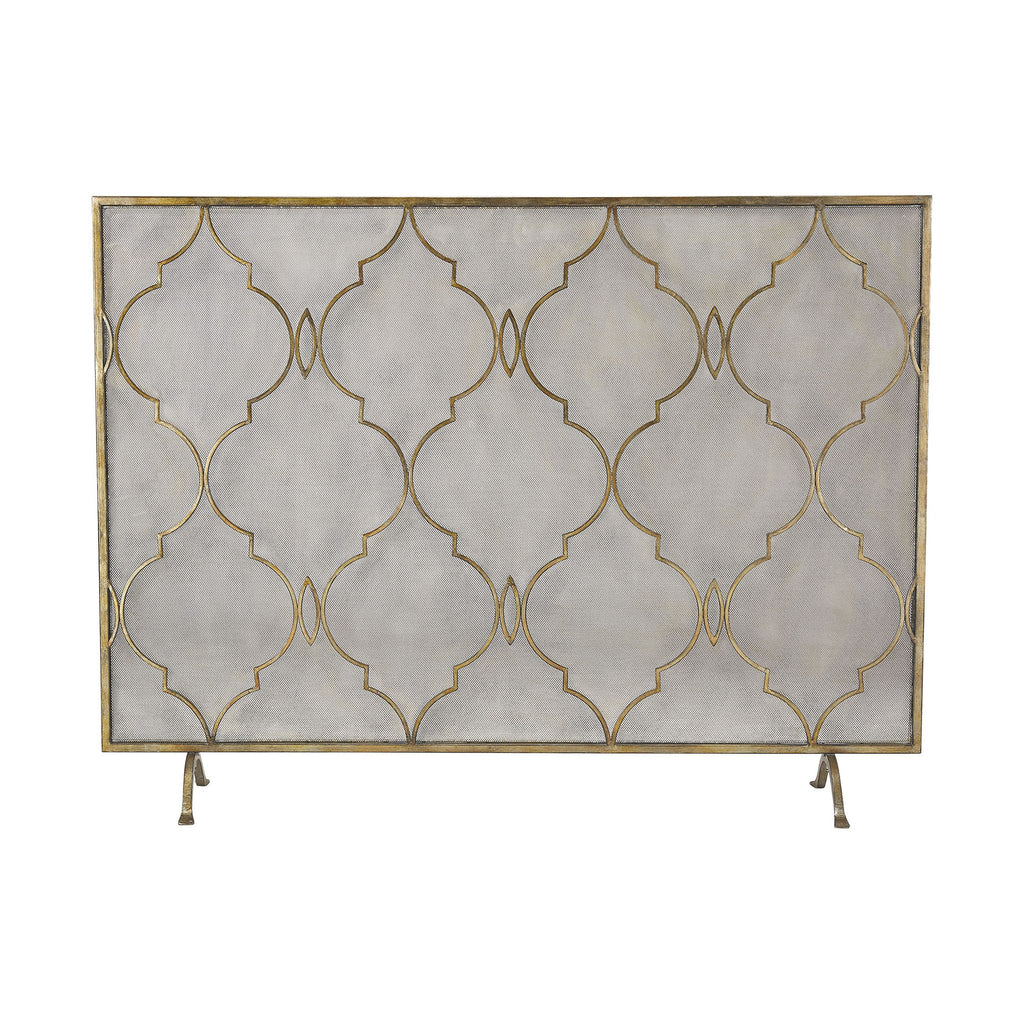 Sterling Industries Agra Antique Gold 34-Inch Metal Fire Screen