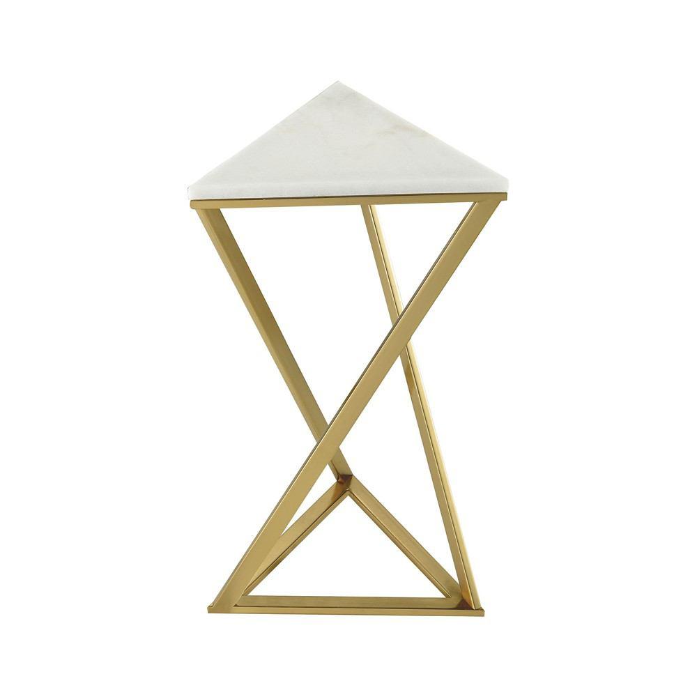Sterling Industries En Garde Metal Accent Table Marble Top