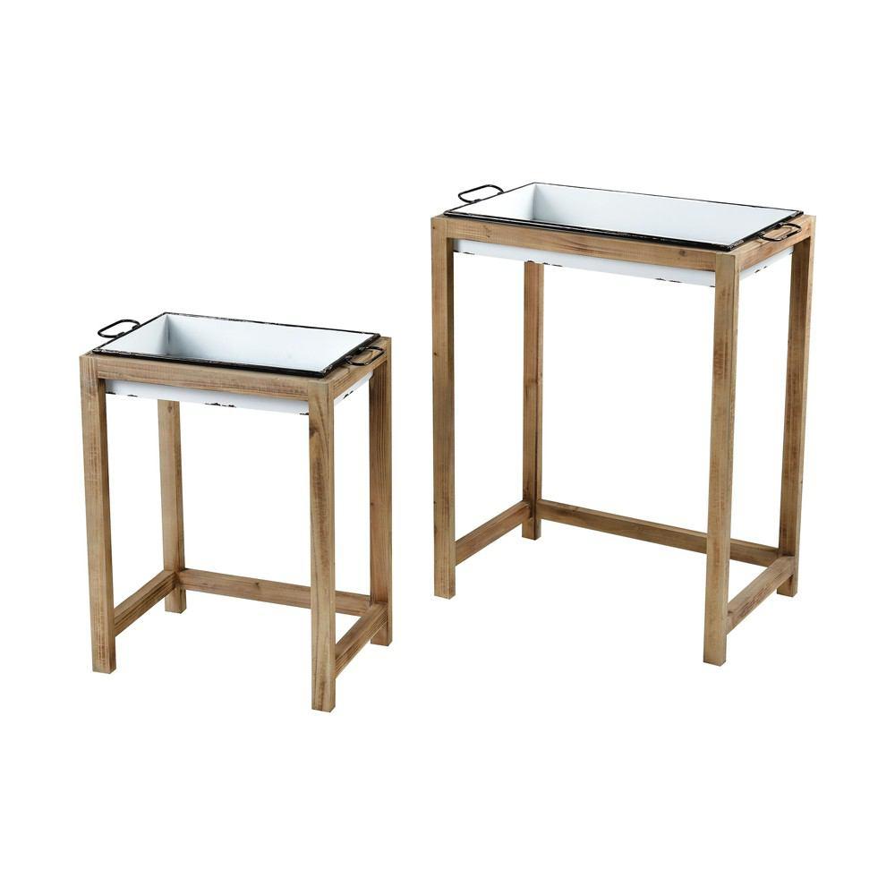 Sterling Industries Oyster Creek Natural 24-31" Accennt Table - Set Of 2