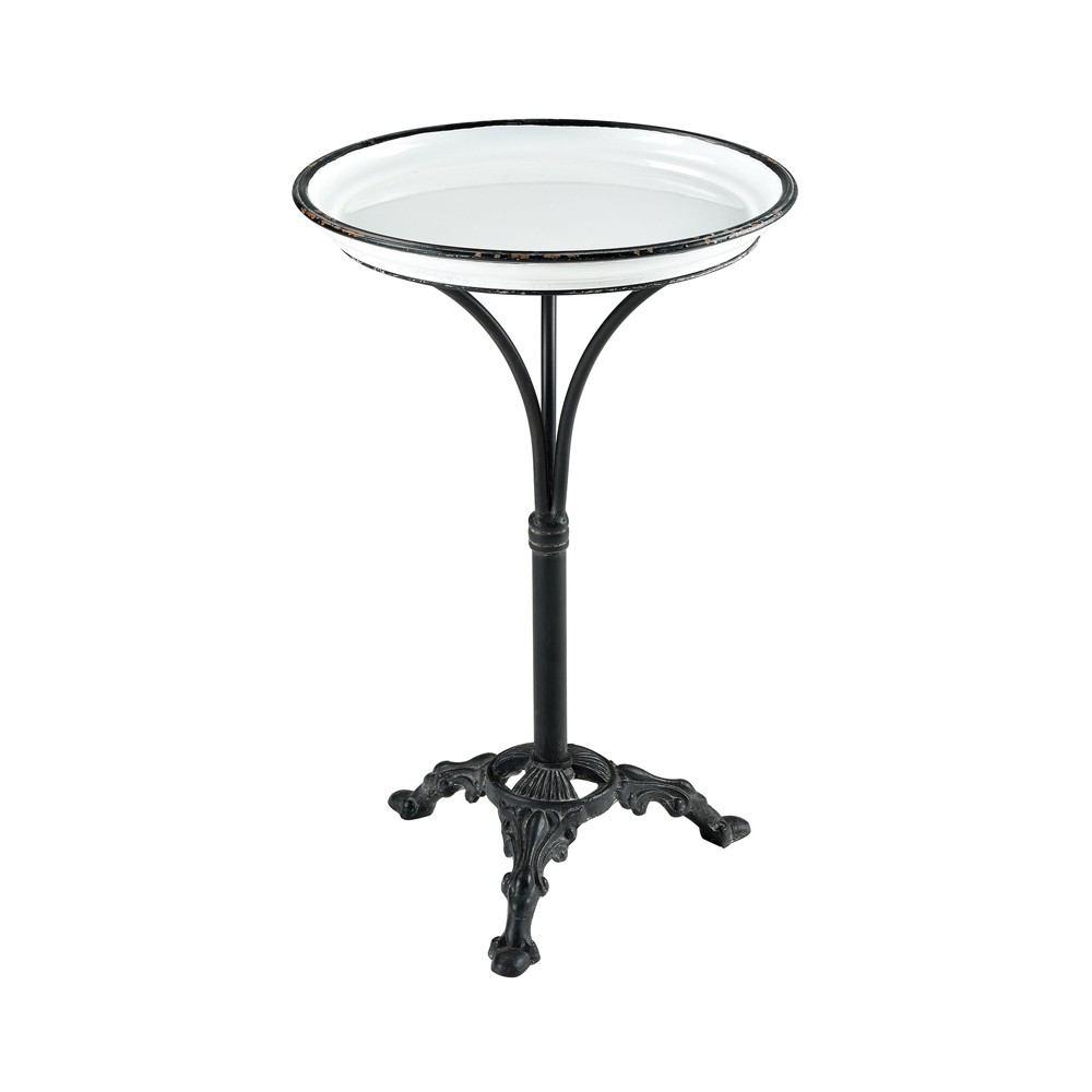 Sterling Industries Biloxi White and Black Enamel Accent Table