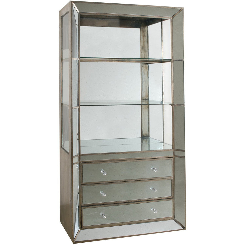 A&B Home Waverly Mirrored Display Hutch