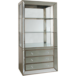 A&B Home Waverly Mirrored Display Hutch