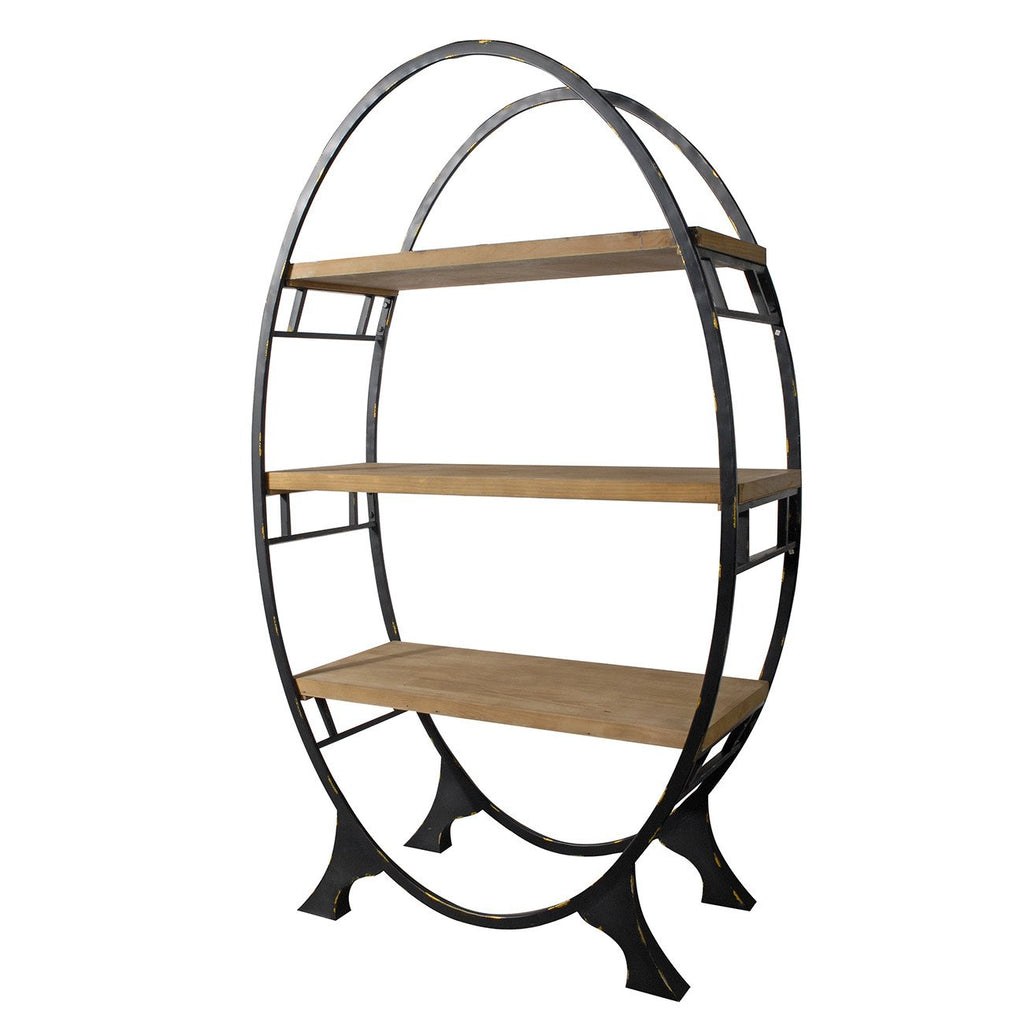 A&B Home 72" Oval Bookshelf