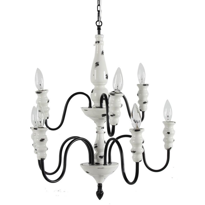 A&B Home Metal/Ceramic Chandelier