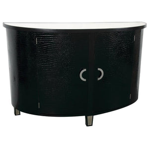 A&B Home Black & White Semi Round Cabinet