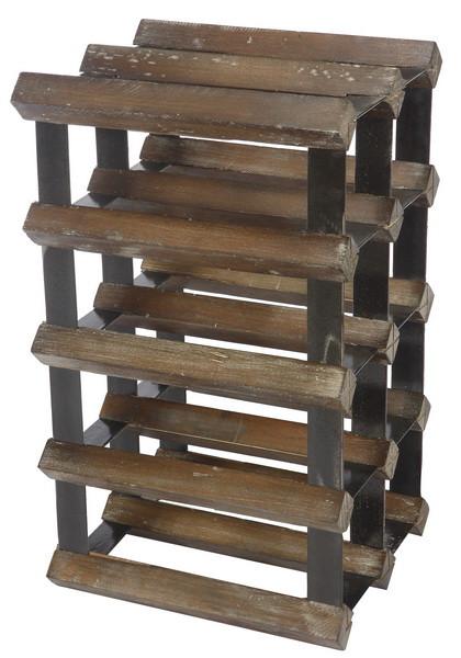 A&B Home 10.3" Wood/Metal Wine Rack