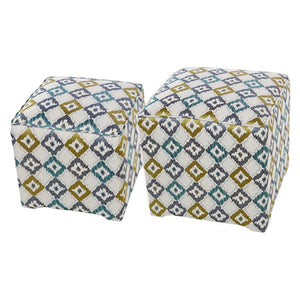 A&B Home Colorful Upholstered Cubes - Set 2