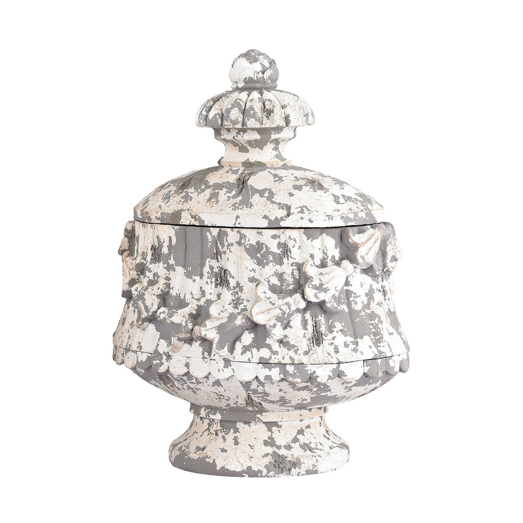 Sterling Industries Aged Plaster Embellished Oval Box