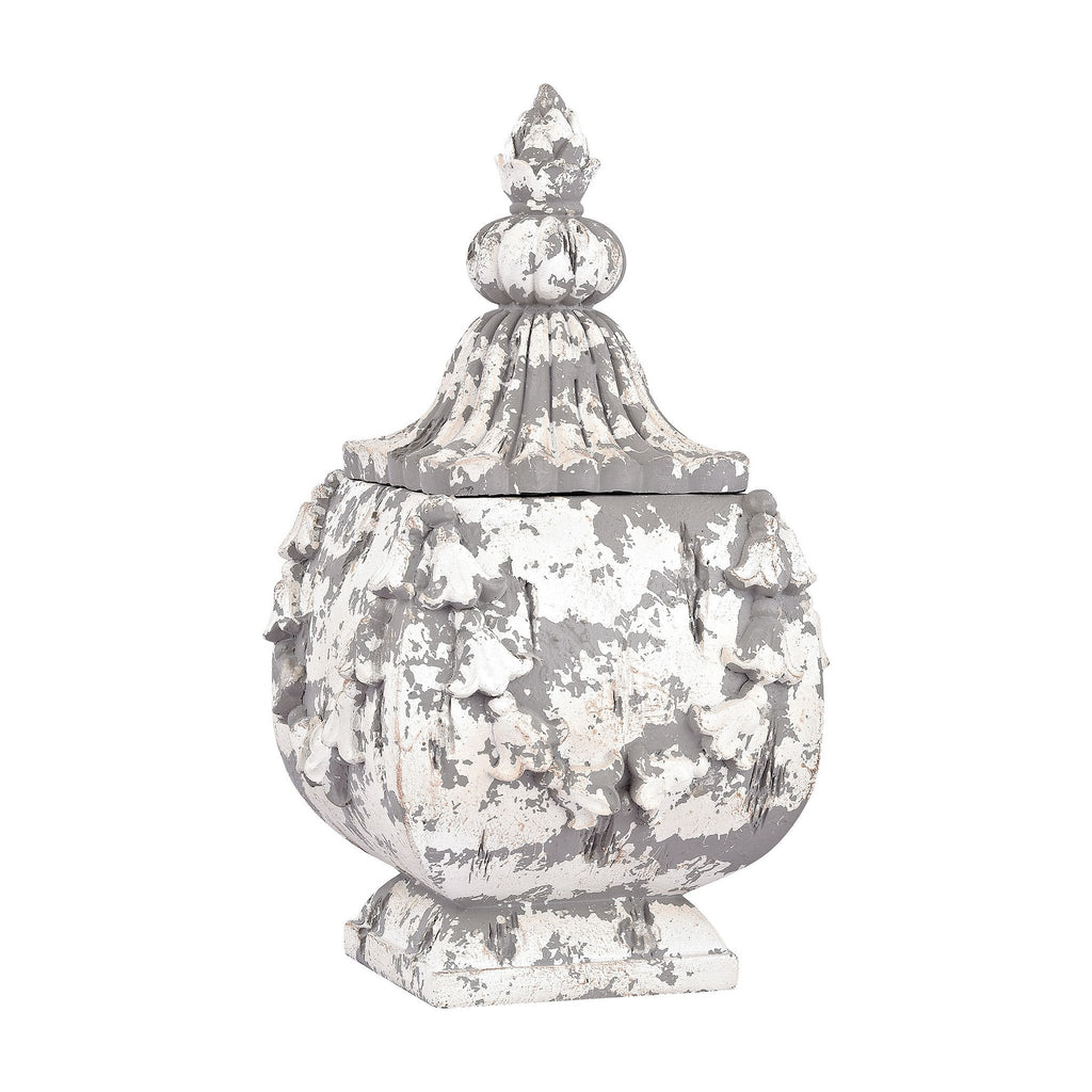 Sterling Industries Aged Plaster Embellished Square Box
