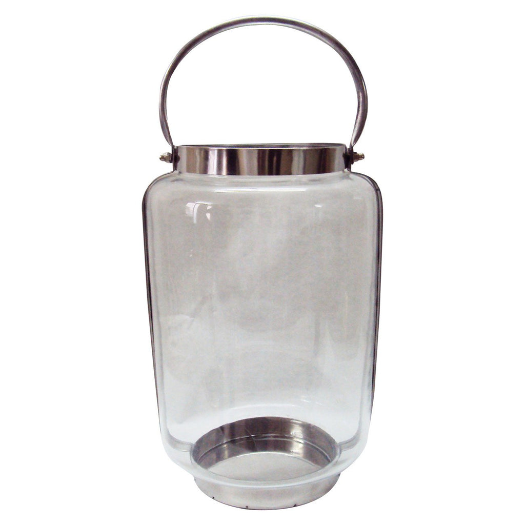 A&B Home Glass Lantern With Handle - Set Of 2